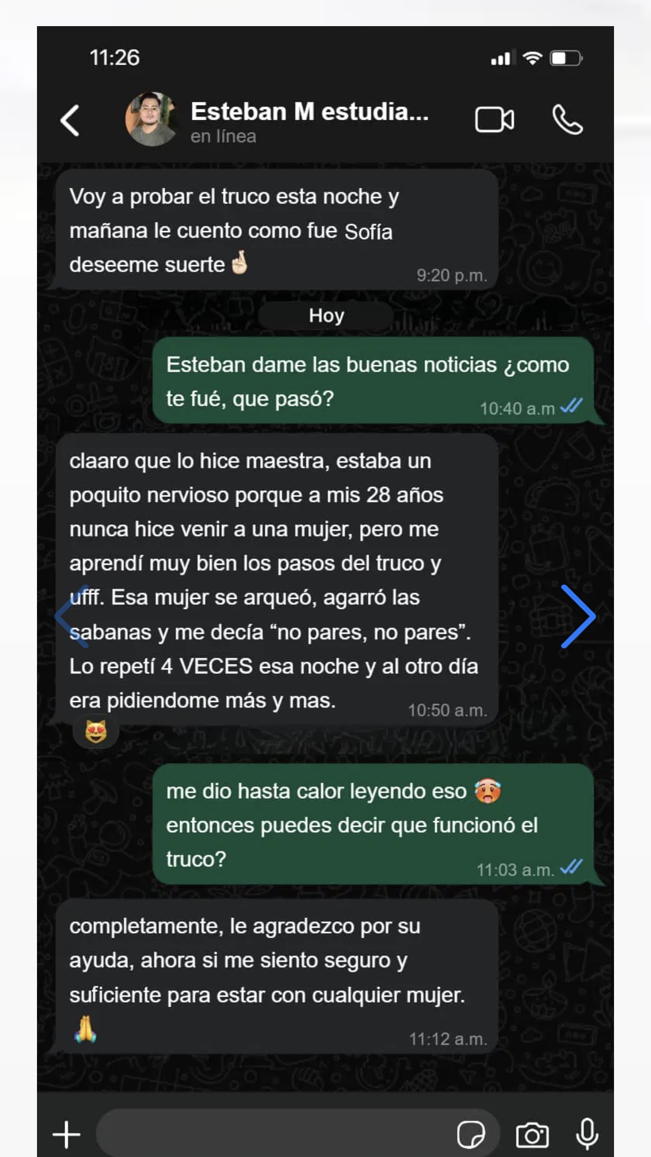 Testimonio WhatsApp 1